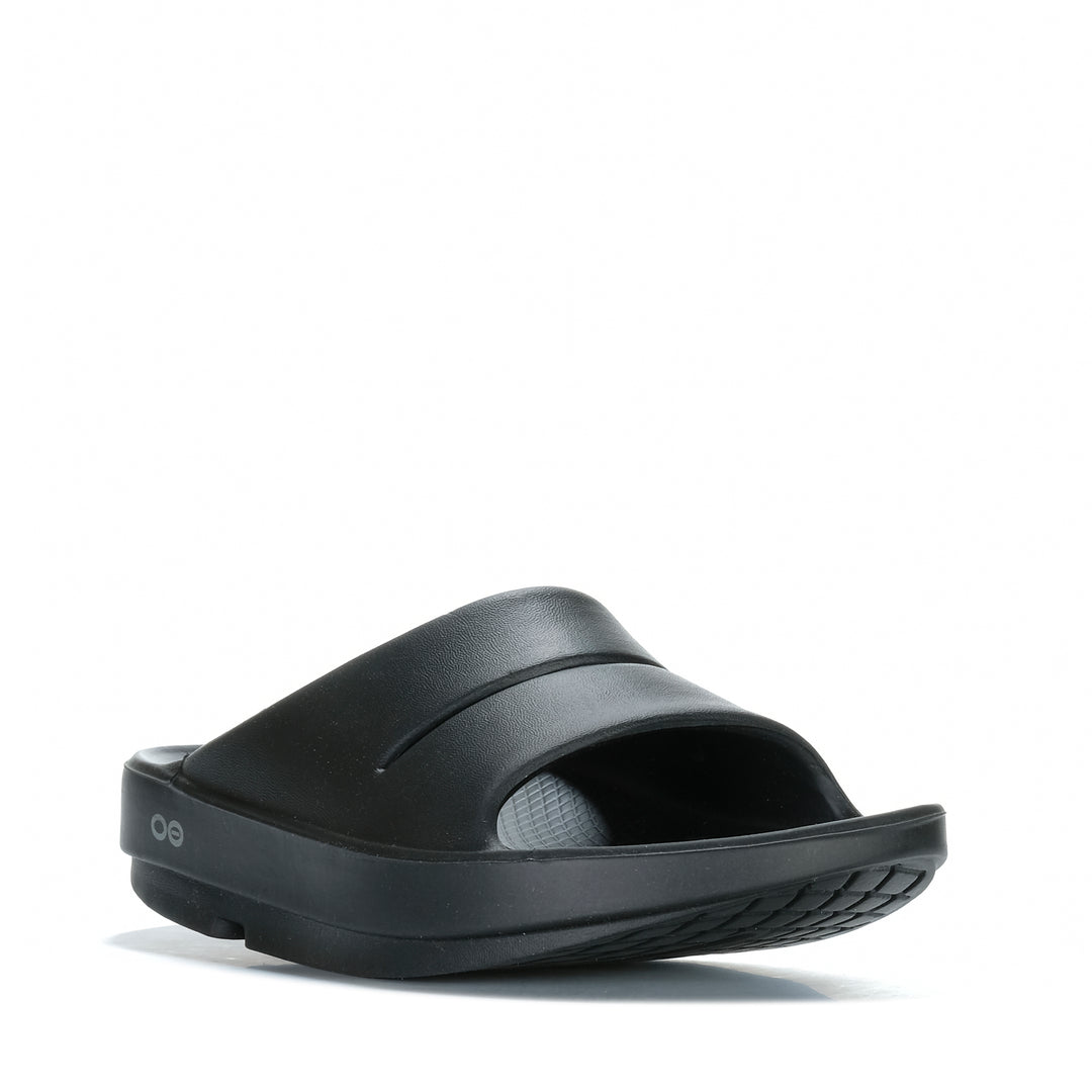 Oofos OOahh Black Unisex Sandals
