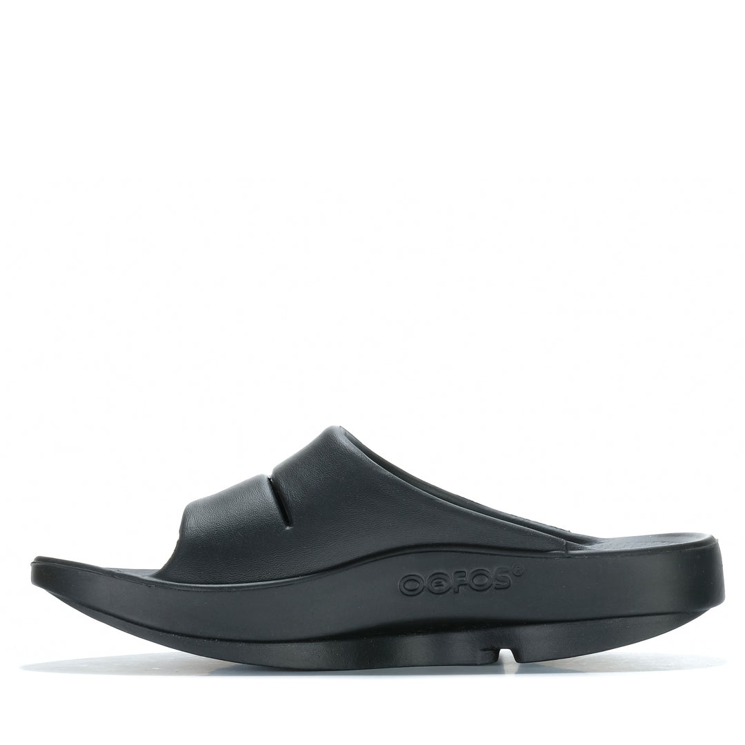 Oofos OOahh Black Unisex Sandals
