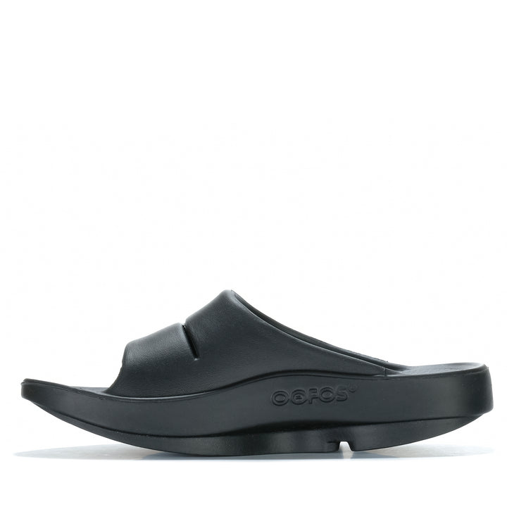 Oofos OOahh Black Unisex Sandals