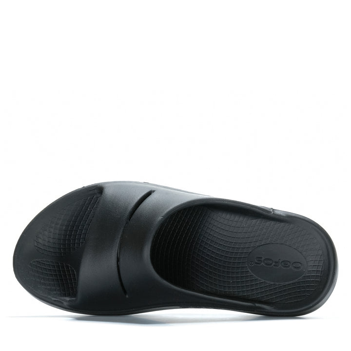 Oofos OOahh Black Unisex Sandals
