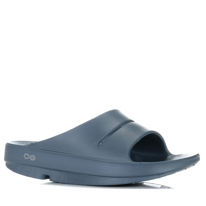 Oofos OOahh Moroccan Blue, Unisex, blue, flats, oofos, sandals, womens