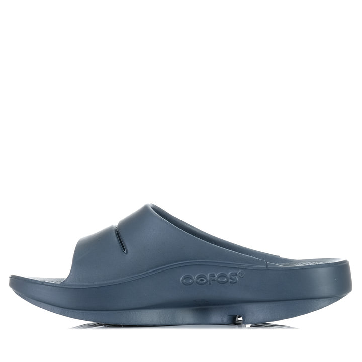 Oofos OOahh Moroccan Blue, Unisex, blue, flats, oofos, sandals, womens