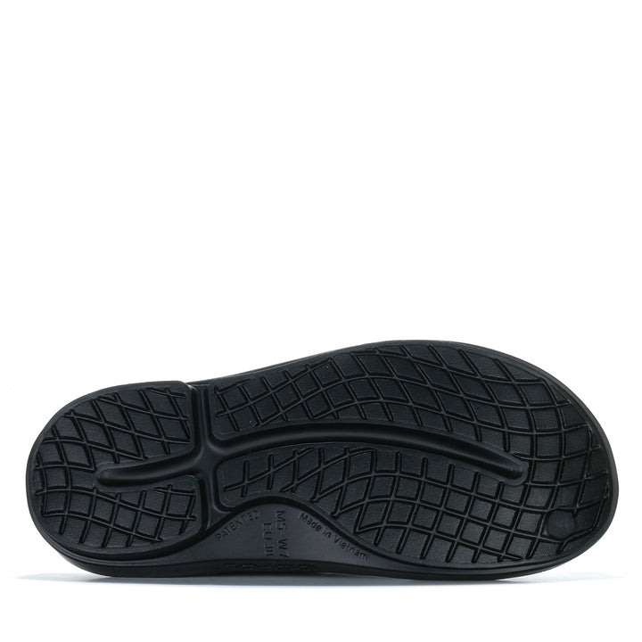 Oofos OOclog Black Unisex Sandals