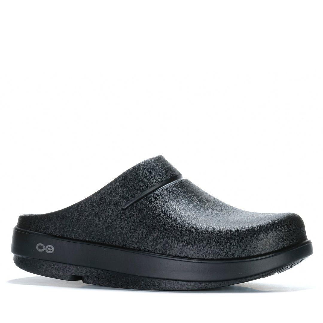 Oofos OOclog Black Unisex Sandals