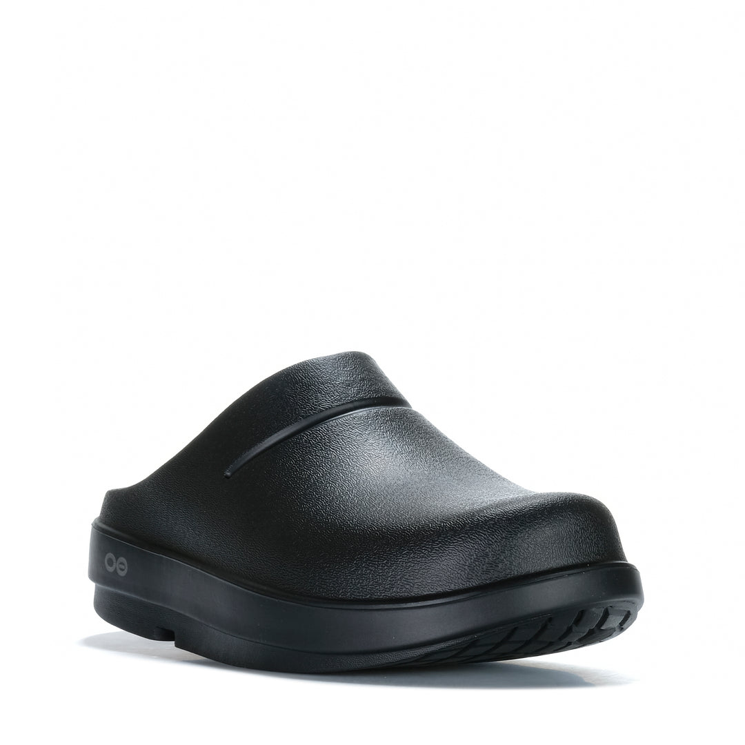 Oofos OOclog Black Unisex Sandals
