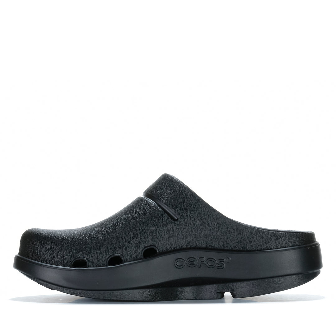 Oofos OOclog Black Unisex Sandals
