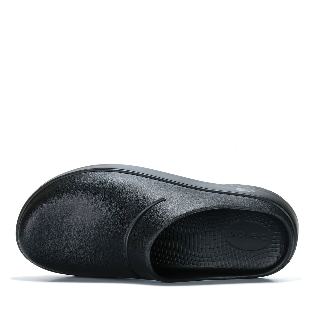 Oofos OOclog Black Unisex Sandals