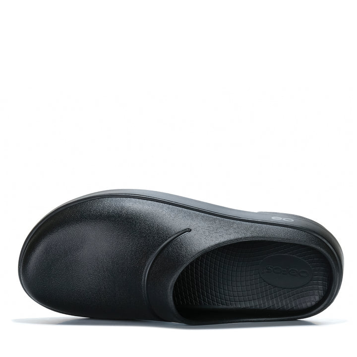 Oofos OOclog Black Unisex Sandals