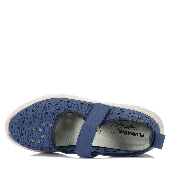 Pluma Flex 3708 Navy, Womens, blue, flats, Pluma Flex, shoes, womens