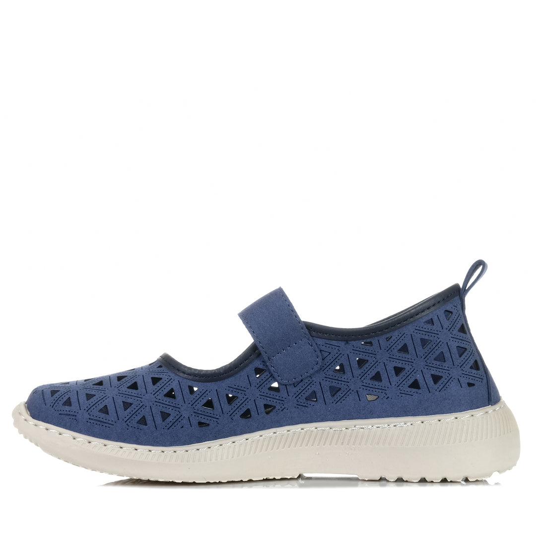 Pluma Flex 3708 Navy, Womens, blue, flats, Pluma Flex, shoes, womens