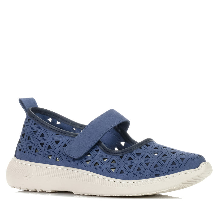 Pluma Flex 3708 Navy, Womens, blue, flats, Pluma Flex, shoes, womens