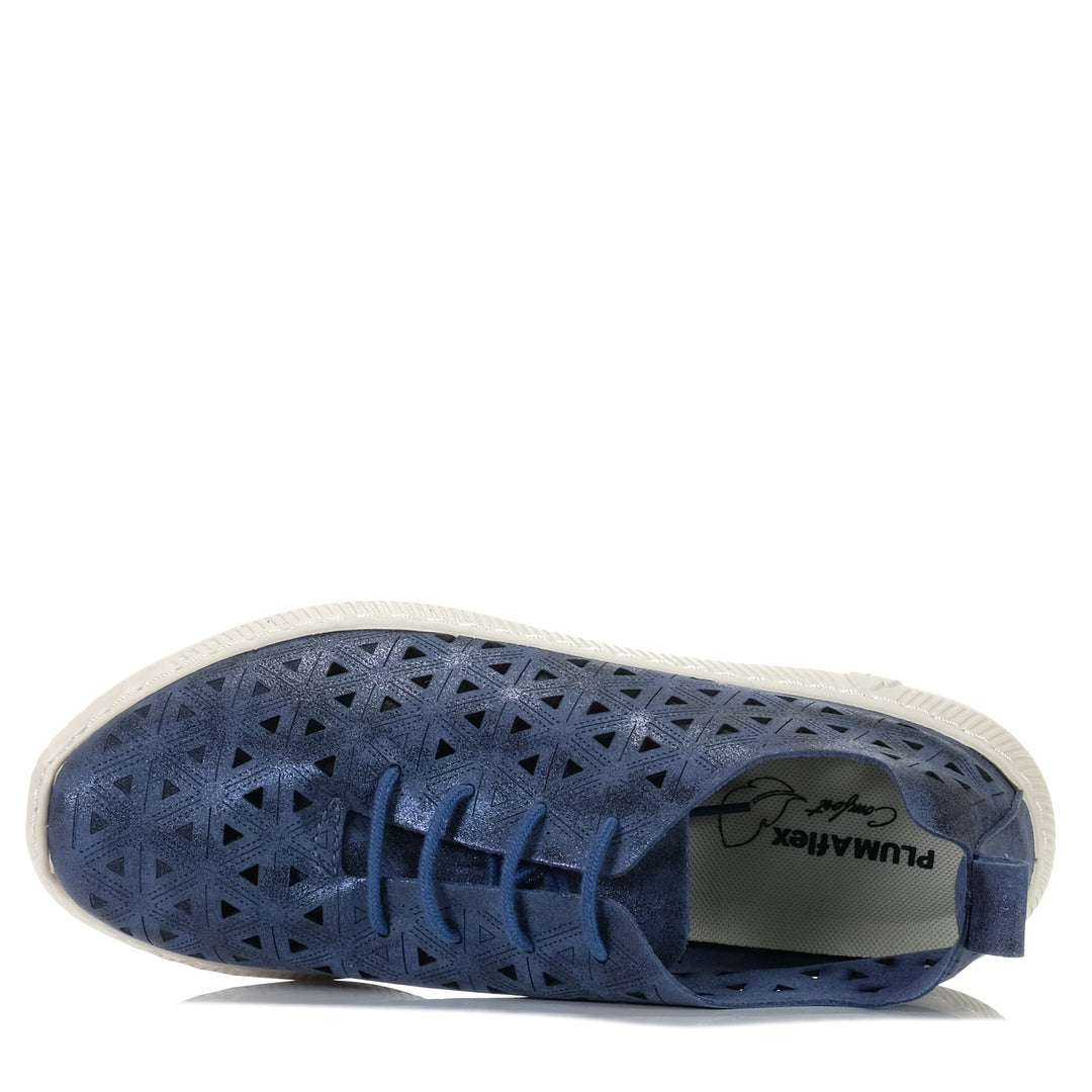 Pluma Flex 3712 Navy, Womens, blue, flats, Pluma Flex, shoes, womens