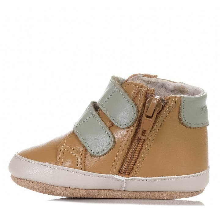 Pretty Brave Baby Hi-Top Tan/Sage, boots, brown, kids, Large, Medium, Pretty Brave, Small, toddler, X-Large
