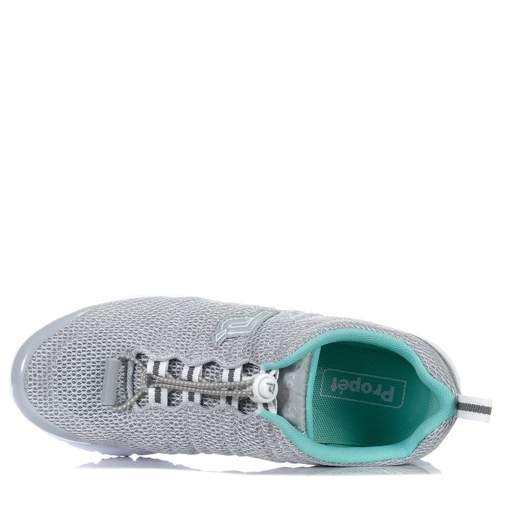 Propet Travel Mesh Grey/Mint, 10 US, 11 US, 6 US, 7 US, 8 US, 9 US, flats, grey, Propet, shoes, wide, womens