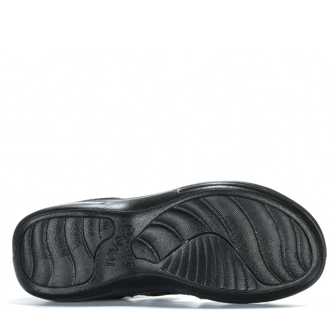 Revere Geneva Black Lizard Womens Sandals