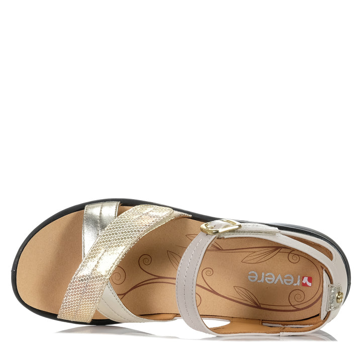 Revere Lucea Mixed Metallic, Womens, flats, metallic, multi, Revere, sandals, wide, womens