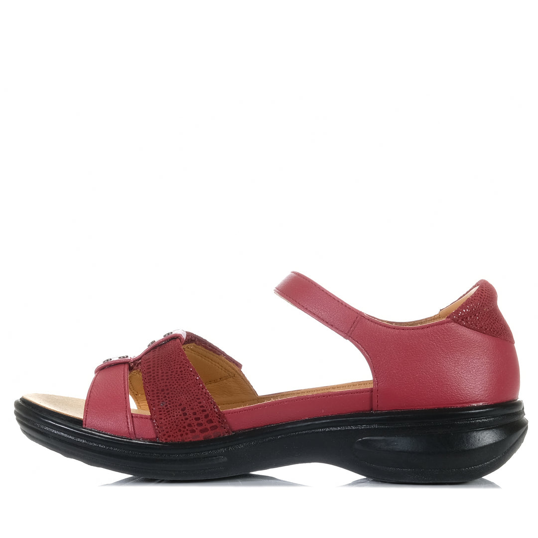 Revere Negara Cherry, Womens, flats, red, revere, sandals, wide, womens