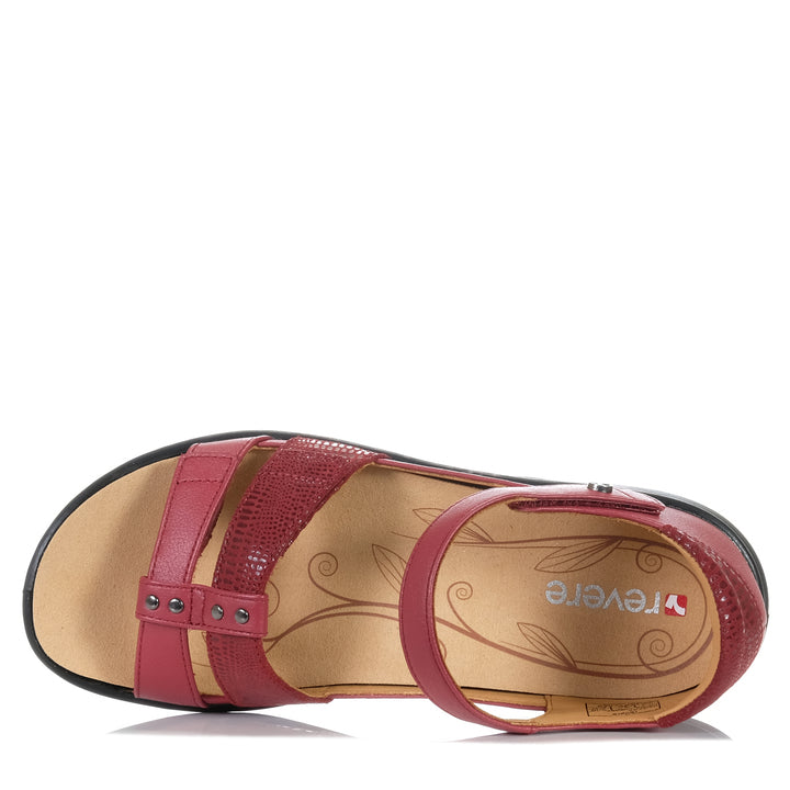 Revere Negara Cherry, Womens, flats, red, revere, sandals, wide, womens