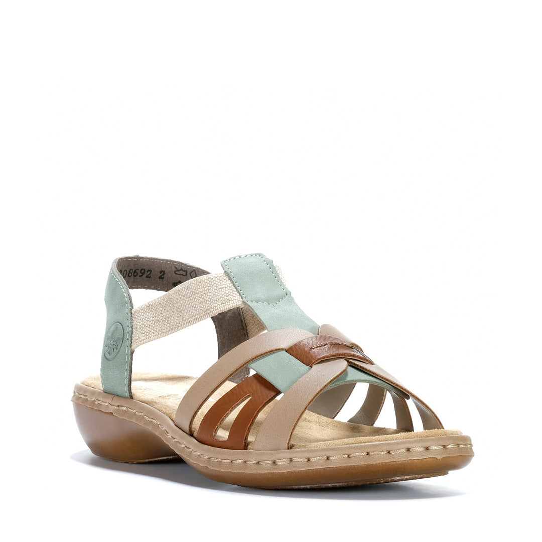 Rieker Hampshire 65918/52 Grun Kombi Womens Sandals