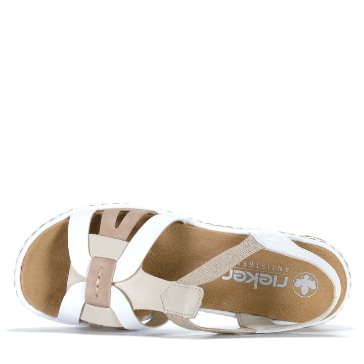 Rieker Hampshire 65918/81 Weiss Kombi Womens Sandals