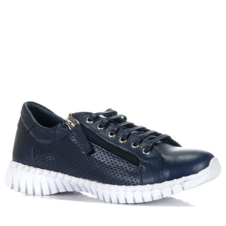 Rilassare Tristram Navy, Womens, blue, flats, Rilassare, shoes, womens