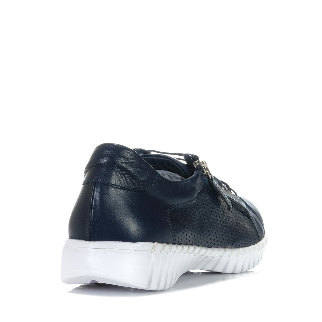 Rilassare Tristram Navy, Womens, blue, flats, Rilassare, shoes, womens