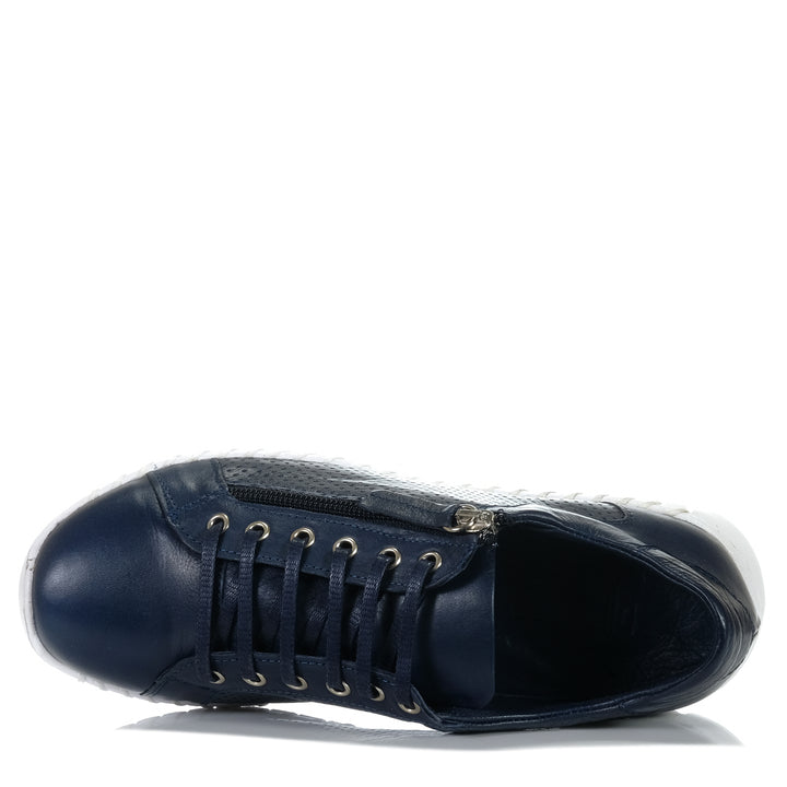 Rilassare Tristram Navy, Womens, blue, flats, Rilassare, shoes, womens