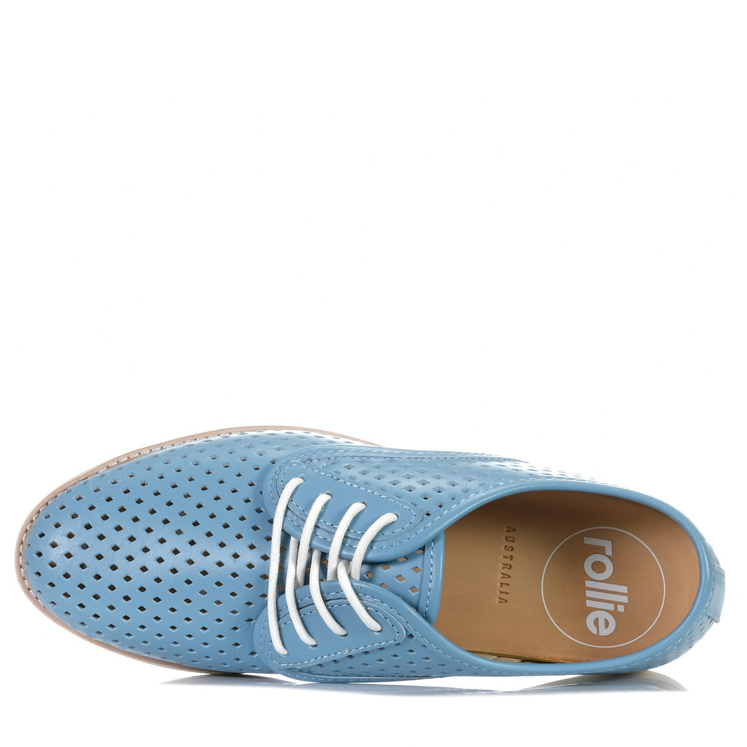 Rollie Derby Punch Steel Blue, Womens, blue, flats, low-tops, Rollie, shoes, sneakers, womens