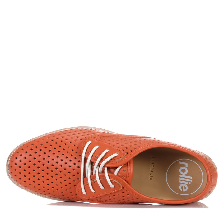 Rollie Derby Punch Tangerine, Womens, flats, low-tops, orange, Rollie, shoes, sneakers, womens