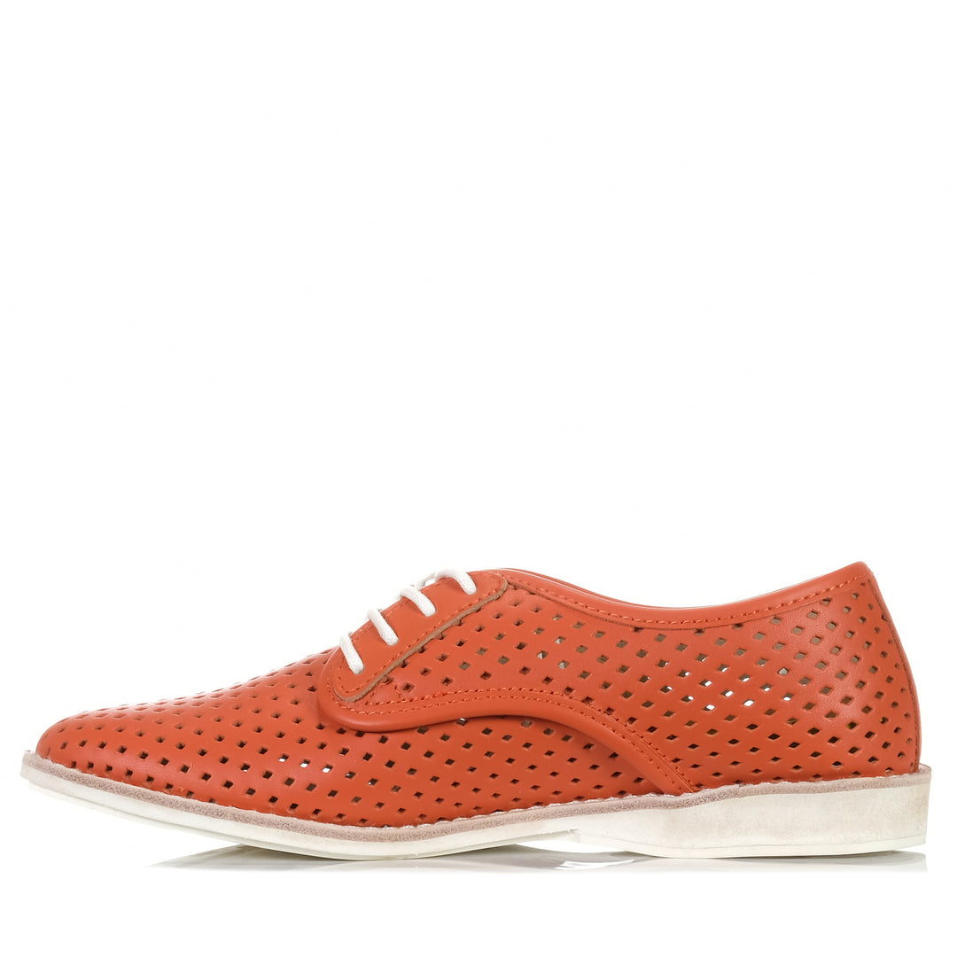 Rollie Derby Punch Tangerine, Womens, flats, low-tops, orange, Rollie, shoes, sneakers, womens