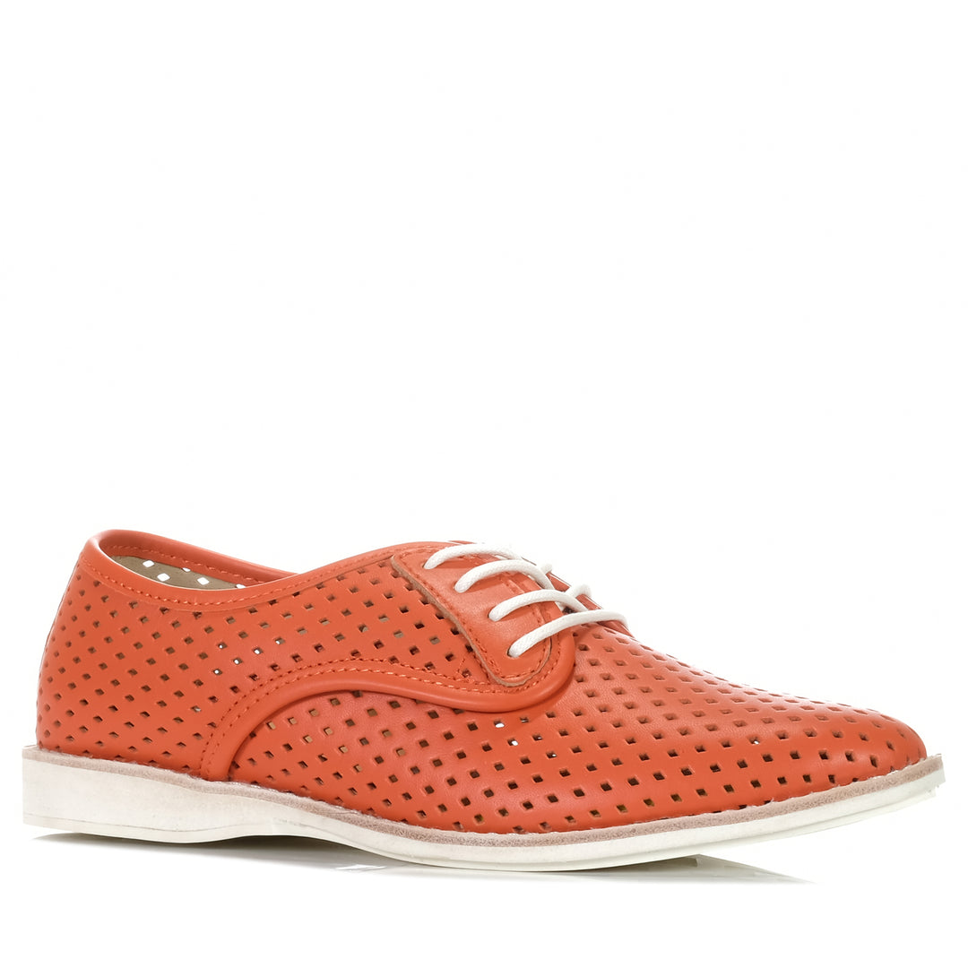 Rollie Derby Punch Tangerine, 37 EU, 38 EU, 39 EU, 40 EU, 41 EU, 42 EU, flats, low-tops, orange, Rollie, shoes, sneakers, womens