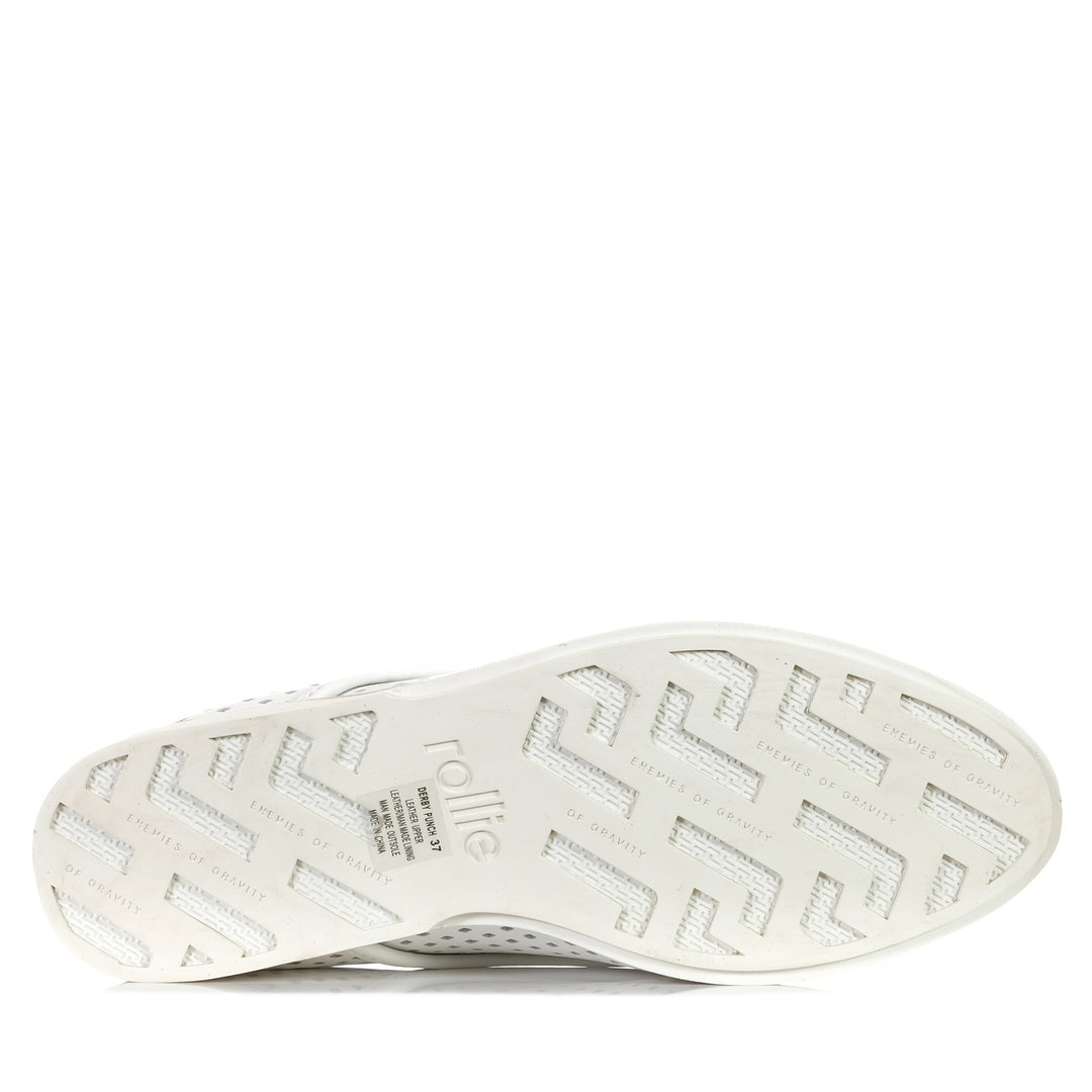 Rollie Derby Punch White, Womens, flats, low-tops, Rollie, shoes, sneakers, white, womens