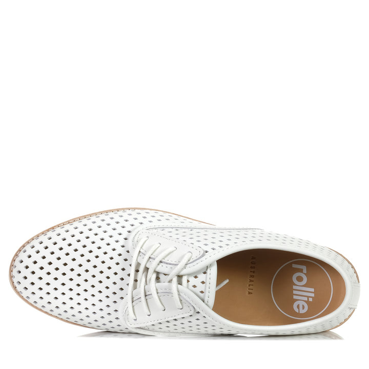 Rollie Derby Punch White, Womens, flats, low-tops, Rollie, shoes, sneakers, white, womens