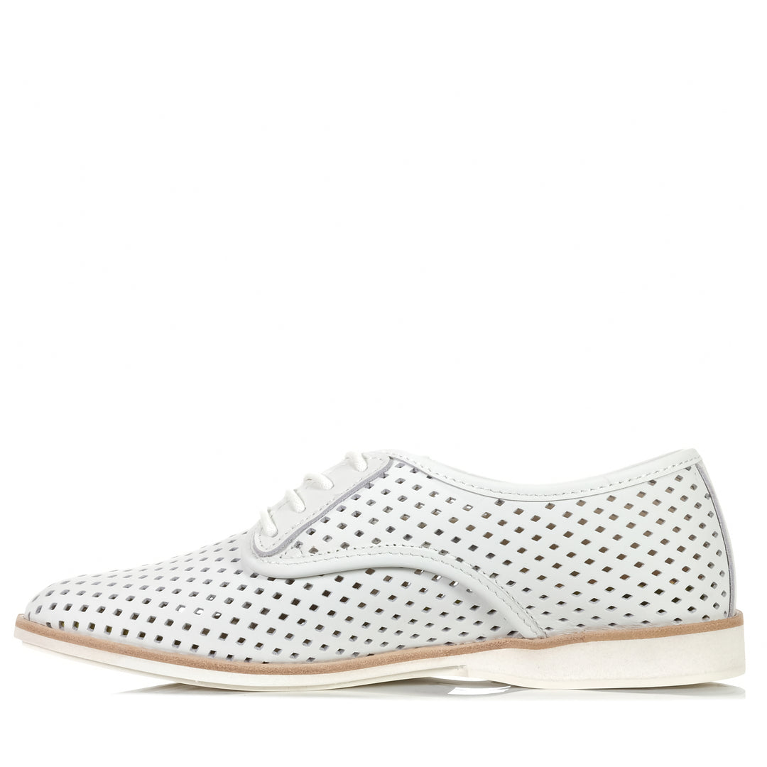 Rollie Derby Punch White, Womens, flats, low-tops, Rollie, shoes, sneakers, white, womens