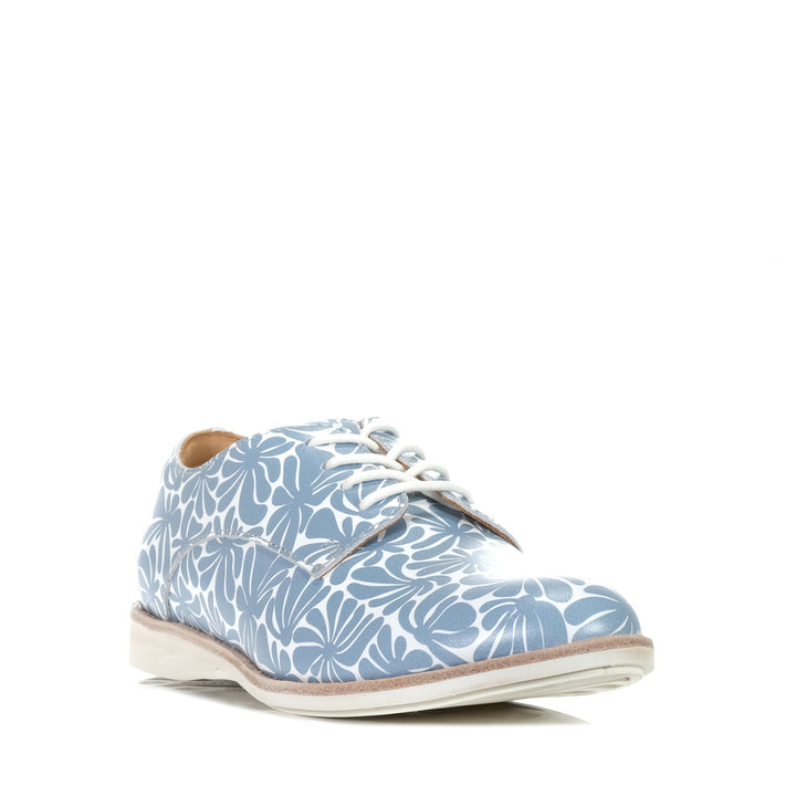 Rollie Derby Steel Blue Flower, Womens, blue, flats, low-tops, rollie, shoes, sneakers, womens