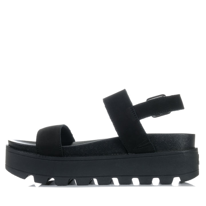 Rollie Zeze Wedge Strap All Black, Womens, black, flats, rollie, sandals, womens