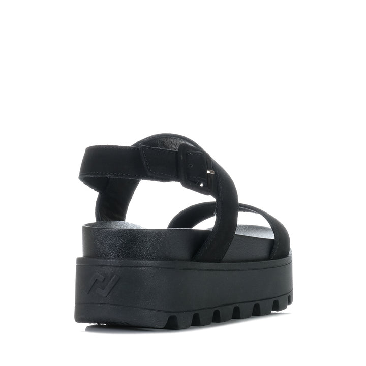 Rollie Zeze Wedge Strap All Black, Womens, black, flats, rollie, sandals, womens