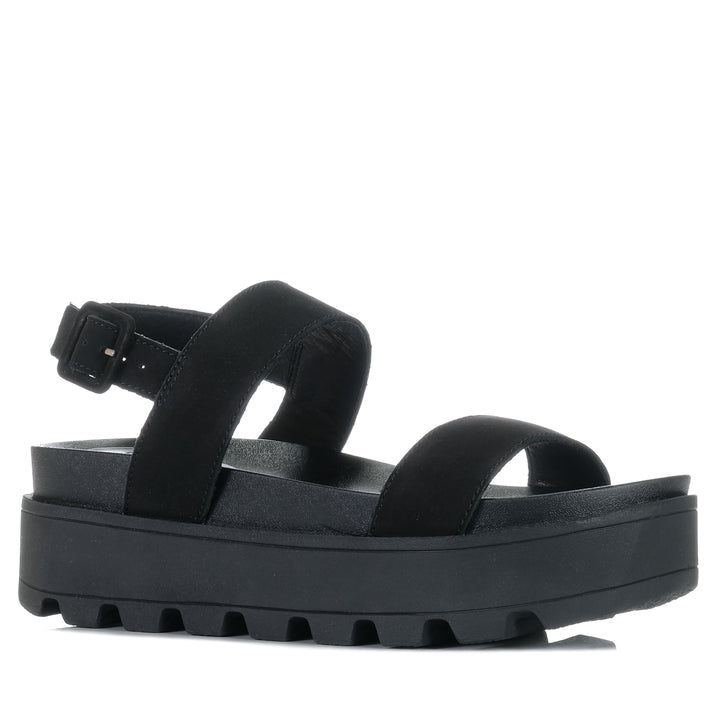 Rollie Zeze Wedge Strap All Black, Womens, black, flats, rollie, sandals, womens