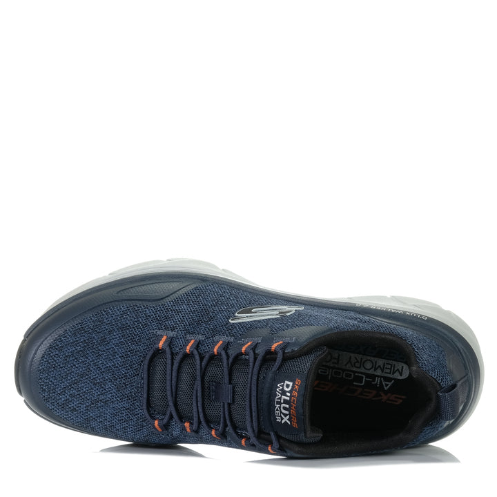 Skechers D'Lux Walker 2.0 - Steadway 232719 Navy/Orange, 10 US, 10.5 US, 11 US, 11.5 US, 12 US, 13 US, 14 US, 7 US, 8 US, 9 US, 9.5 US, blue, casual, mens, shoes, Skechers, wide