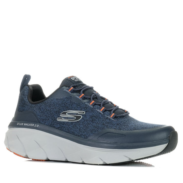 Skechers D'Lux Walker 2.0 - Steadway 232719 Navy/Orange, 10 US, 10.5 US, 11 US, 11.5 US, 12 US, 13 US, 14 US, 7 US, 8 US, 9 US, 9.5 US, blue, casual, mens, shoes, Skechers, wide