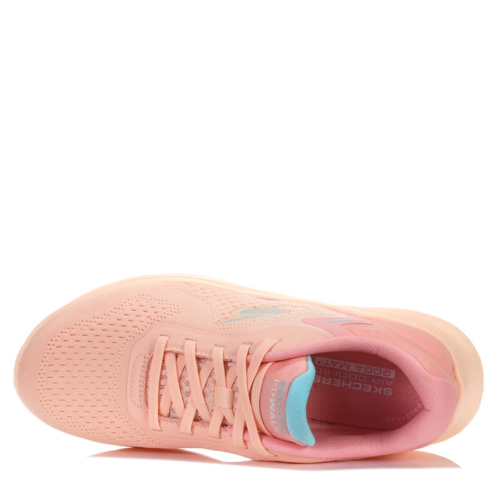 Skechers GOwalk 7 - Cosmic Waves 125215 Peach, 10 US, 11 US, 6 US, 7 US, 8 US, 9 US, flats, pink, shoes, Skechers, sports, walking, womens