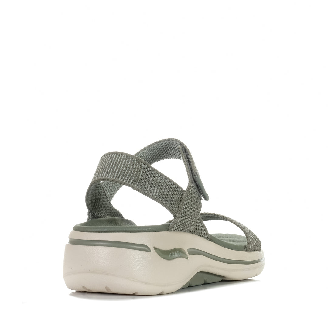 Skechers Go Walk Arch Fit Sandal - Polished 140264 Olive, 10 US, 11 US, 6 US, 7 US, 8 US, 9 US, flats, green, sandals, Skechers, womens