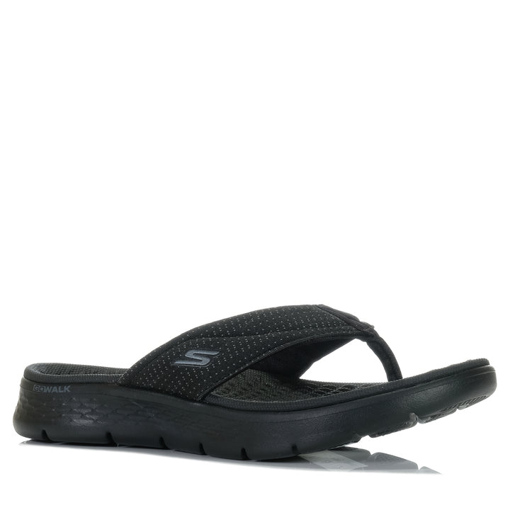 Skechers Go Walk Flex Sandal - Impress 141445 Black/Black, 10 US, 11 US, 6 US, 7 US, 8 US, 9 US, black, flats, jandals, sandals, Skechers, womens