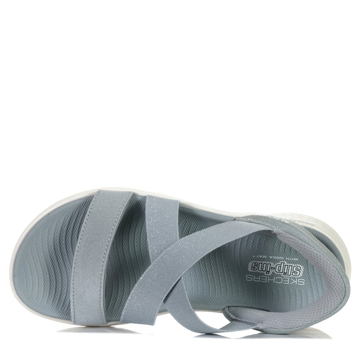 Skechers Go Walk Flex Sandal Glimmer Up 141489 Grey, 10 US, 11 US, 6 US, 7 US, 8 US, 9 US, flats, grey, sandals, Skechers, womens