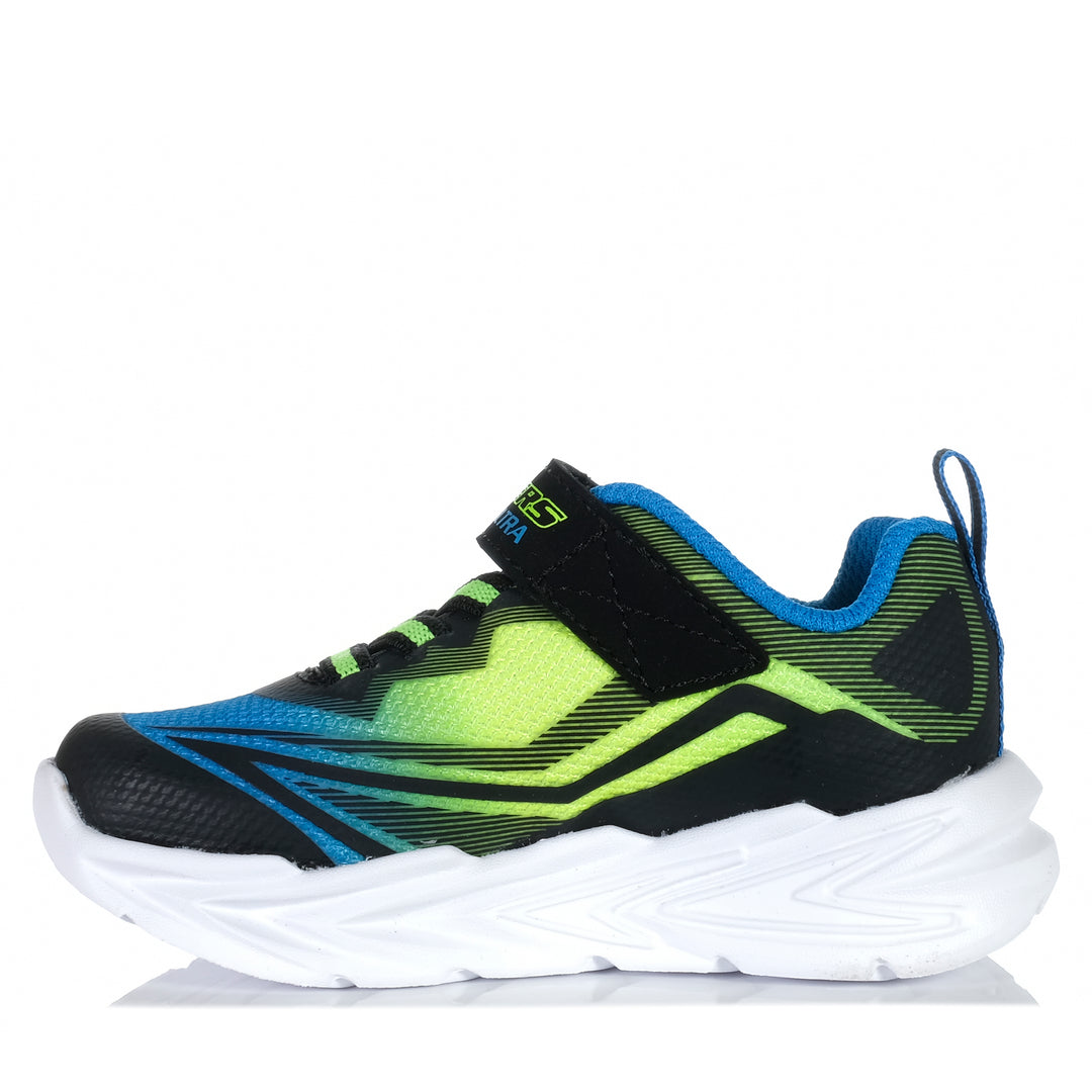 Skechers Infants' S-Lights: Flex-Glow Ultra Black/Blue 400139N Toddler Shoes
