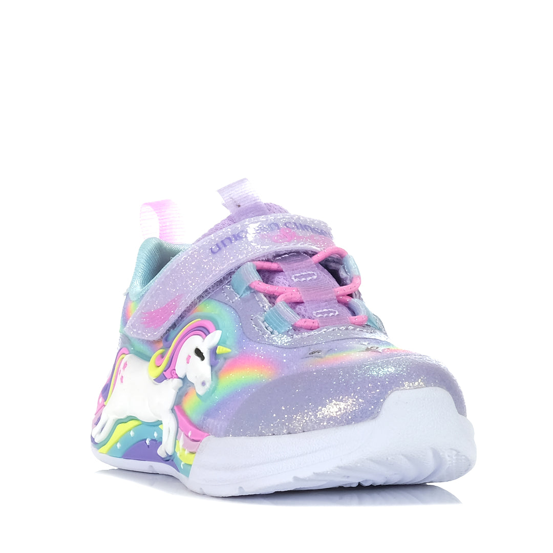 Skechers Infants' Unicorn Chaser 302298N Lavender/Multi, 10 US, 6 US, 7 US, 8 US, 9 US, kids, lights, multi, purple, shoes, Skechers, toddler