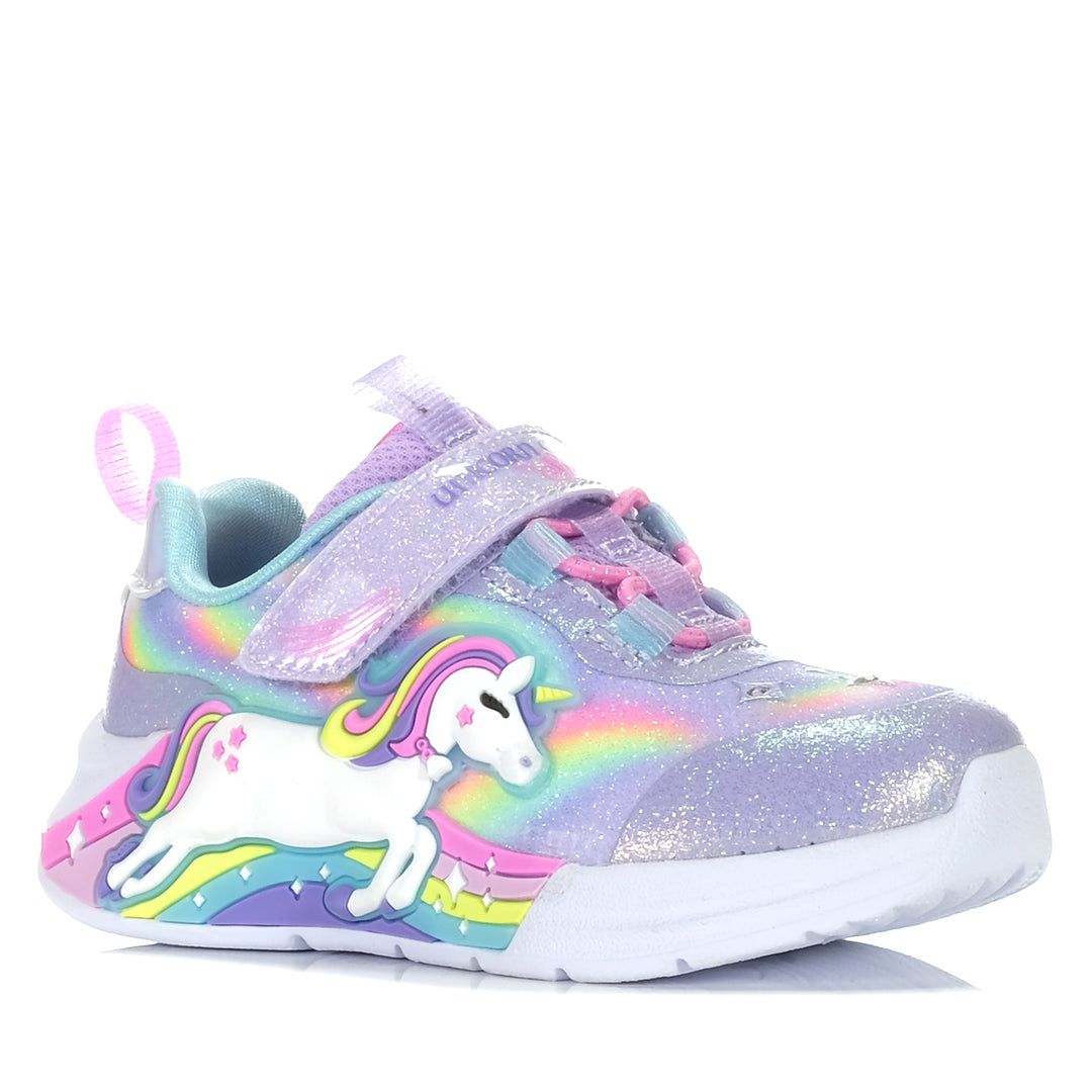 Skechers Infants' Unicorn Chaser 302298N Lavender/Multi, 10 US, 6 US, 7 US, 8 US, 9 US, kids, lights, multi, purple, shoes, Skechers, toddler