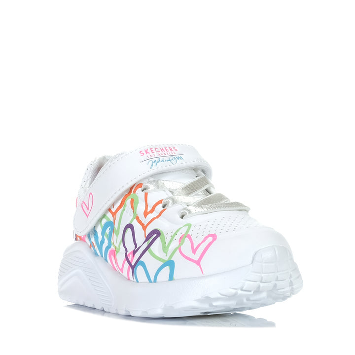 Skechers Infants' x Jgoldcrown: Uno Lite 314078N White, 10 US, 6 US, 7 US, 8 US, 9 US, kids, multi, shoes, Skechers, toddler, white