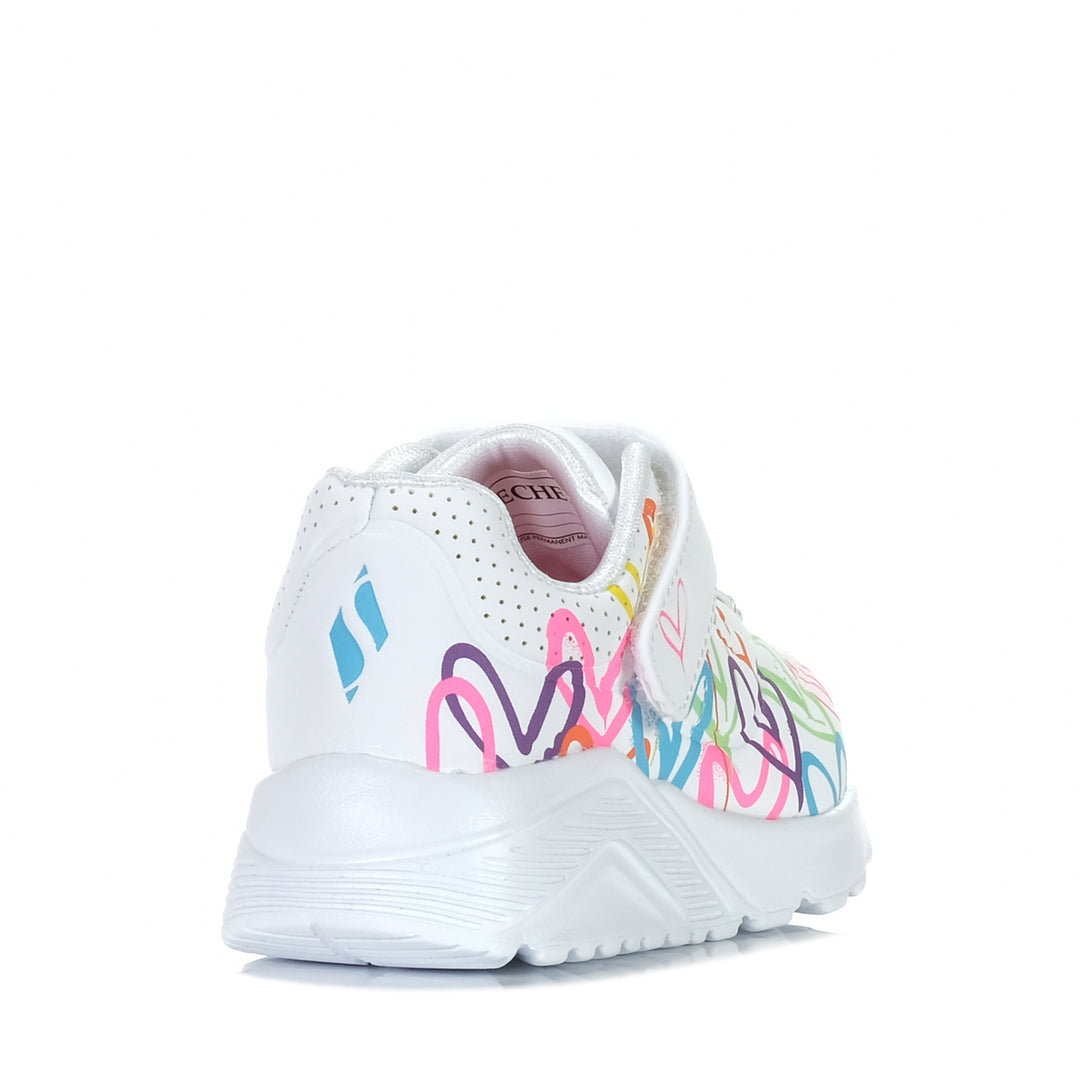 Skechers Infants' x Jgoldcrown: Uno Lite 314078N White, 10 US, 6 US, 7 US, 8 US, 9 US, kids, multi, shoes, Skechers, toddler, white