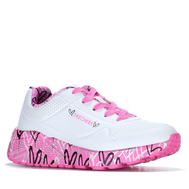 Skechers Kids' Uno Lite - Lovely Luv White/Pink 314976L Youth Shoes